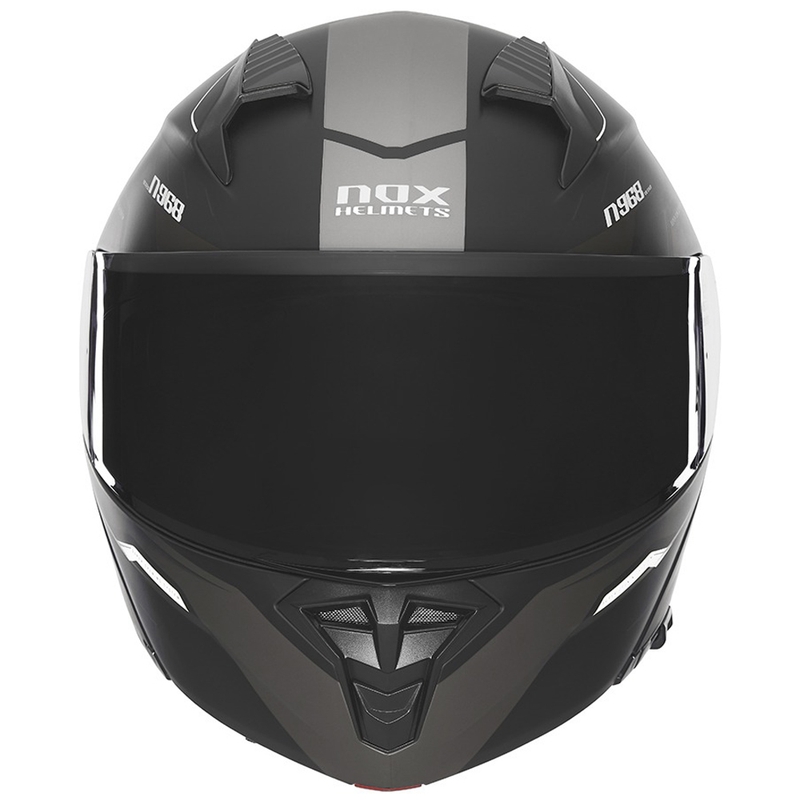 Opklapbare motorhelm NOX N968 Ultra mat zwart-wit