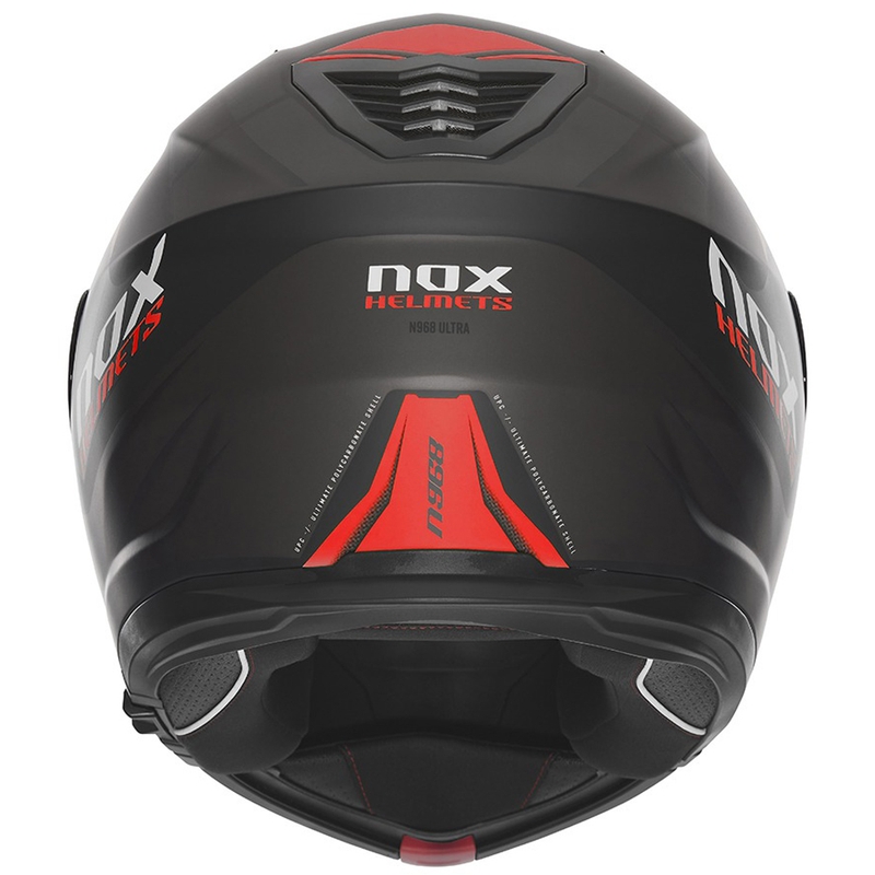 Flip-up motorhelm NOX N968 Ultra mat zwart-rood