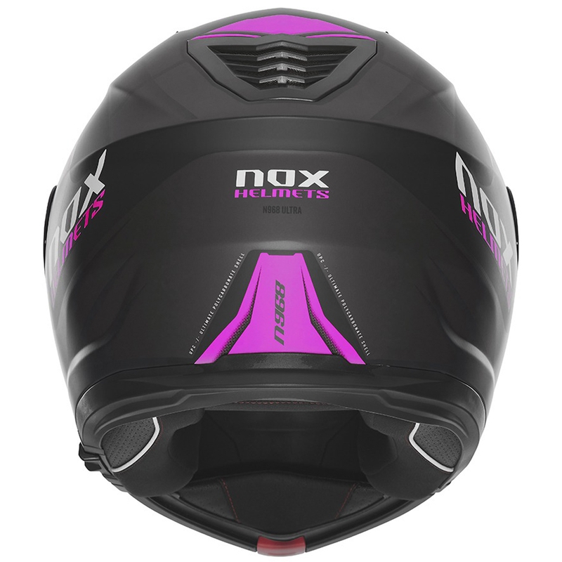 Flip-up motorhelm NOX N968 Ultra mat zwart-roze