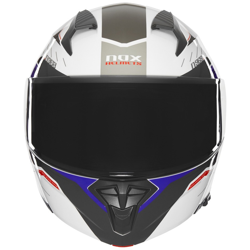 Flip-up motorhelm NOX N968 Ultra wit-grijs