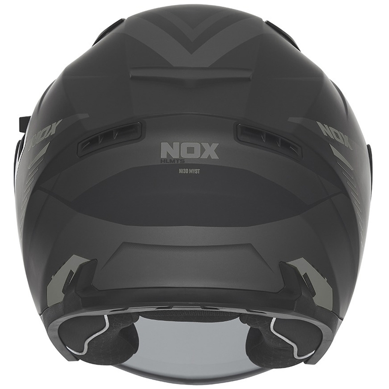 Open face motorhelm NOX N130 Myst mat zwart-zilver