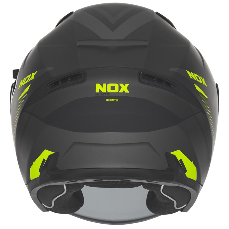 Open face motorhelm NOX N130 Myst mat zwart-fluo geel