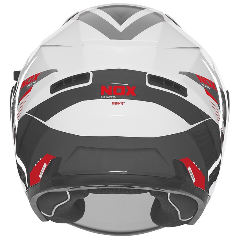 Open face motorhelm NOX N130 Myst wit-zwart-rood