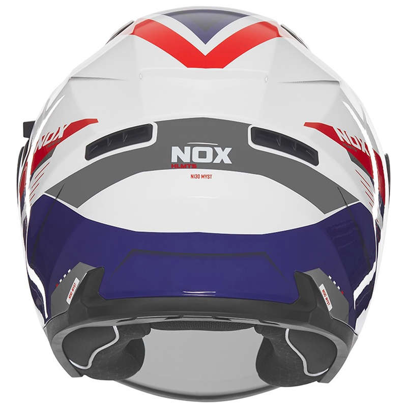 Open face motorhelm NOX N130 Myst wit-blauw-rood