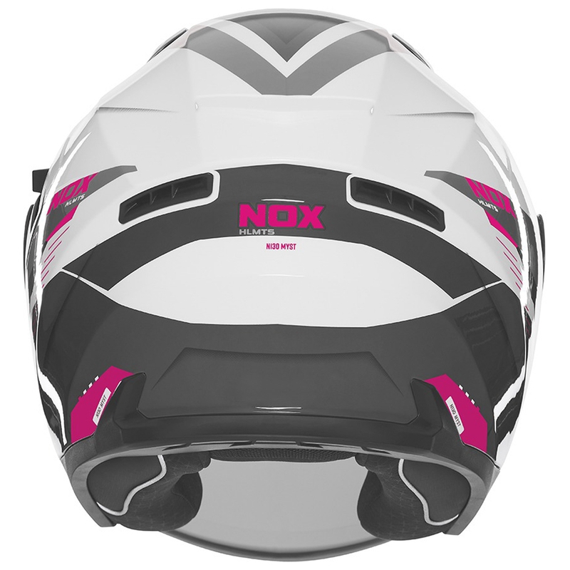 Open face motorhelm NOX N130 Myst wit-zwart-roze