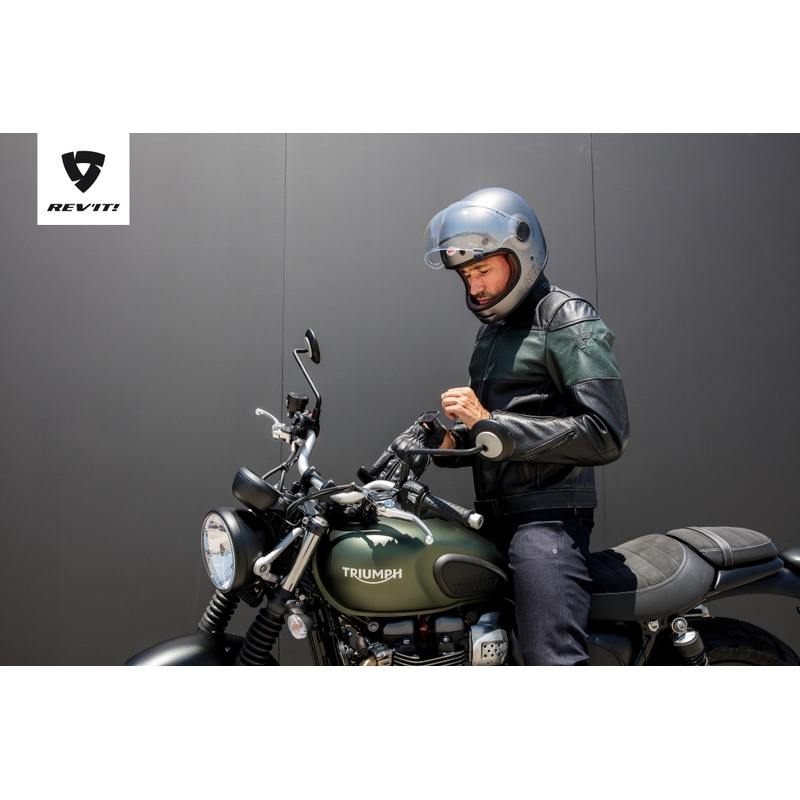 Bunda na motorku Revit Nova Vintage černo-tmavě zelená