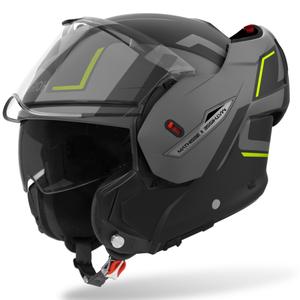 Airoh Mathisse 2 Genius flip-up motorhelm mat geel