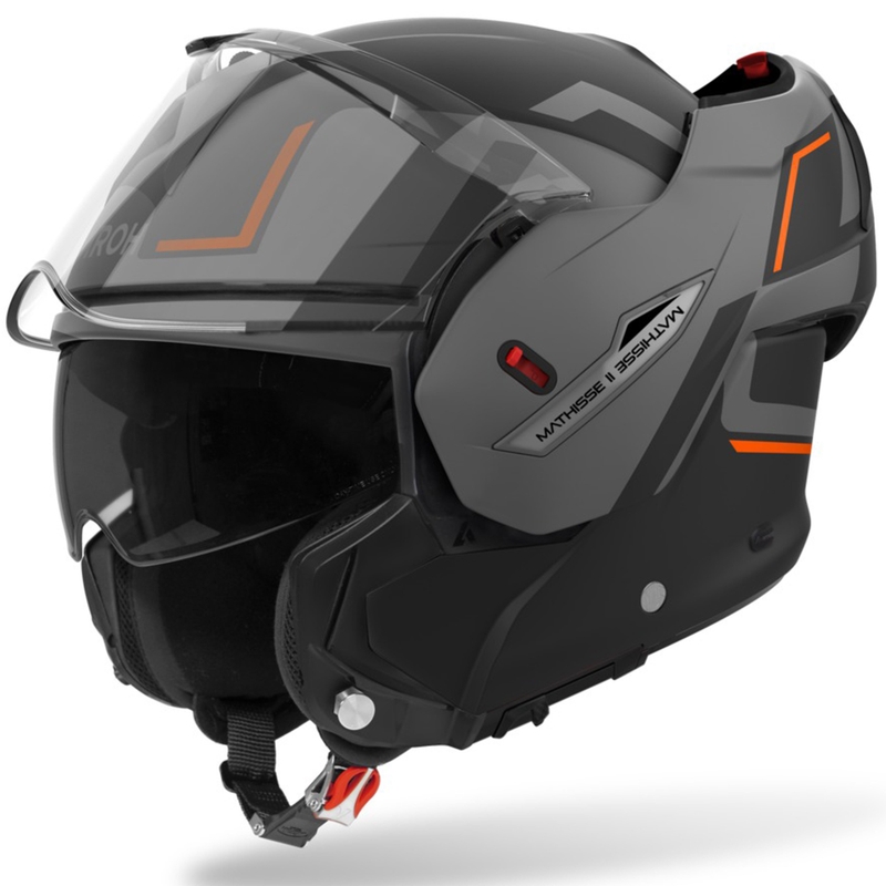 Airoh Mathisse 2 Genius flip-up motorhelm mat oranje