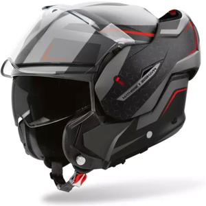 Airoh Mathisse 2 Magnet flip-up motorhelm mat grijs-zwart-rood
