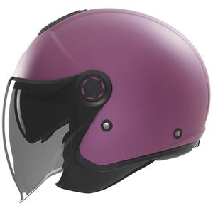 Open face motorhelm NOX N182 mat roze
