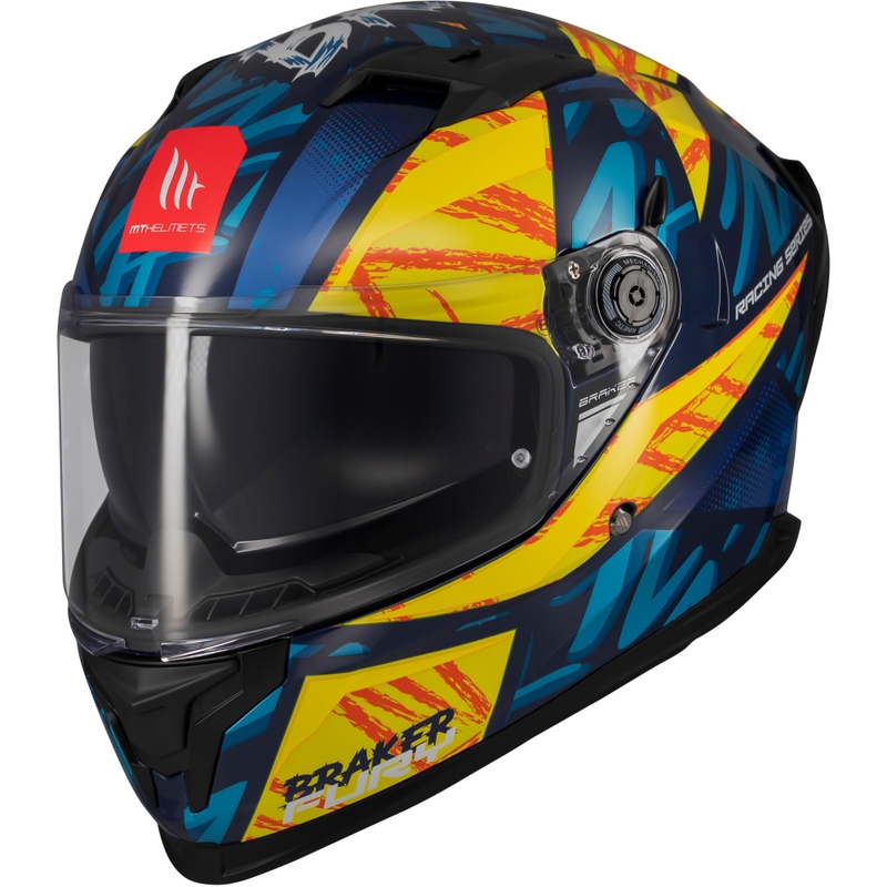 Integraal motorhelm MT Braker SV Fury blauw-geel