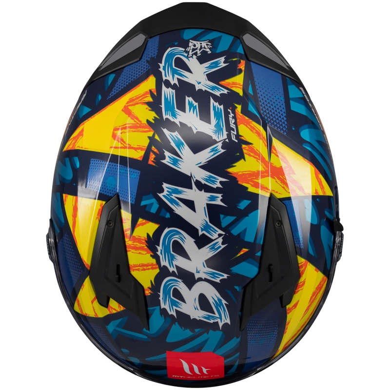 Integraal motorhelm MT Braker SV Fury blauw-geel