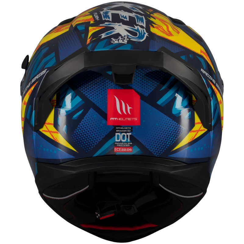 Integraal motorhelm MT Braker SV Fury blauw-geel