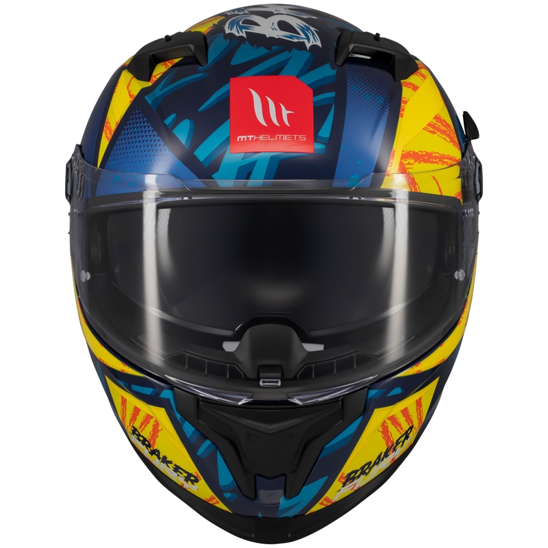Integraal motorhelm MT Braker SV Fury blauw-geel