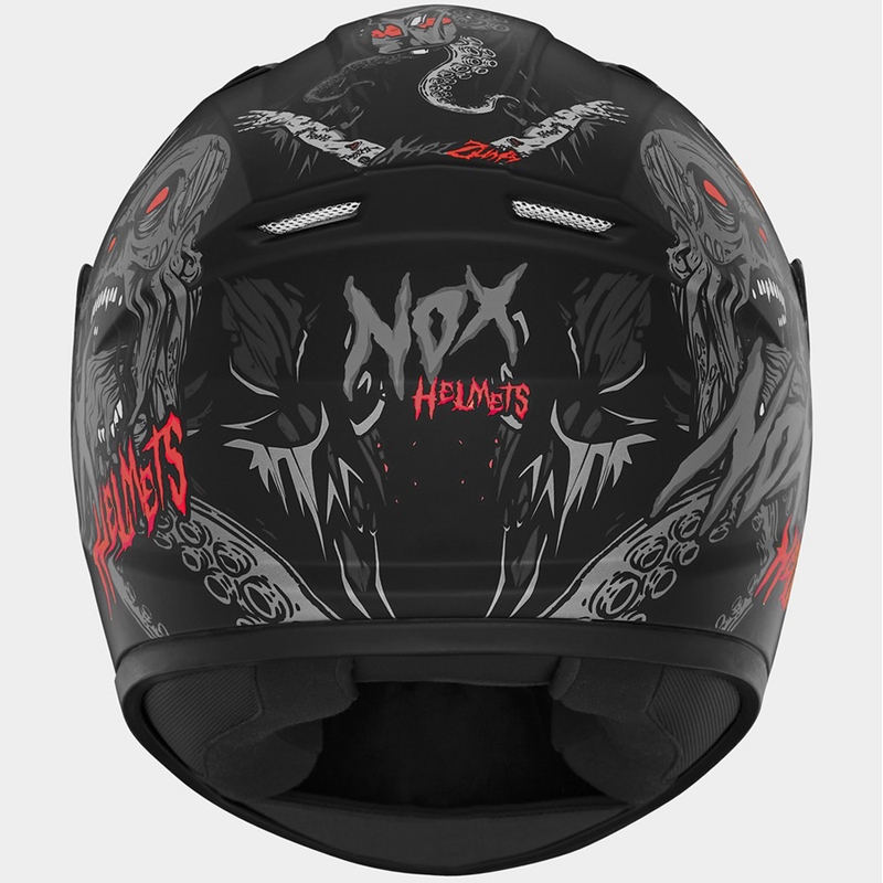 Kinder integraal motorhelm NOX N731 ZUMBI mat zwart-rood