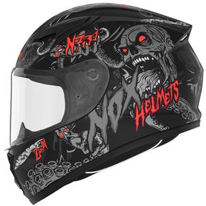 Kinder integraal motorhelm NOX N731 ZUMBI mat zwart-rood