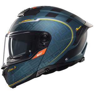 Flip-up motorhelm MT Atom 2 SV Destiny mat groen-zwart