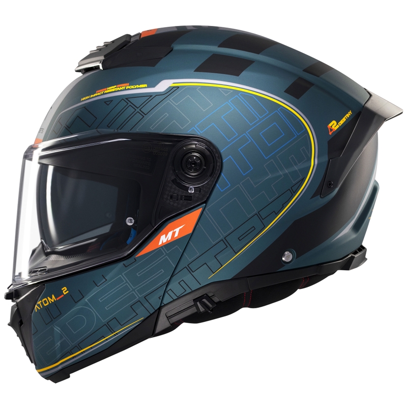 Flip-up motorhelm MT Atom 2 SV Destiny mat groen-zwart