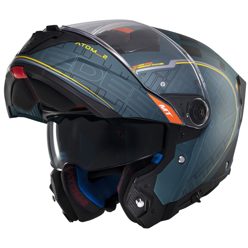 Flip-up motorhelm MT Atom 2 SV Destiny mat groen-zwart