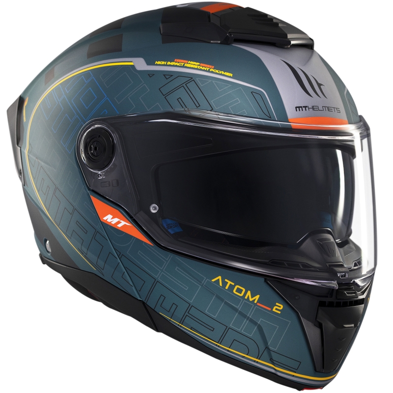 Flip-up motorhelm MT Atom 2 SV Destiny mat groen-zwart