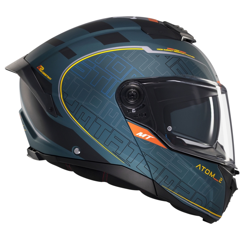 Flip-up motorhelm MT Atom 2 SV Destiny mat groen-zwart
