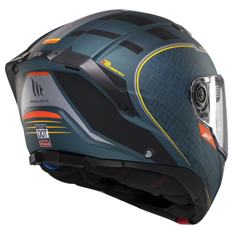 Flip-up motorhelm MT Atom 2 SV Destiny mat groen-zwart