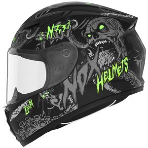 Kinder integraal motorhelm NOX N731 ZUMBI mat zwart-groen