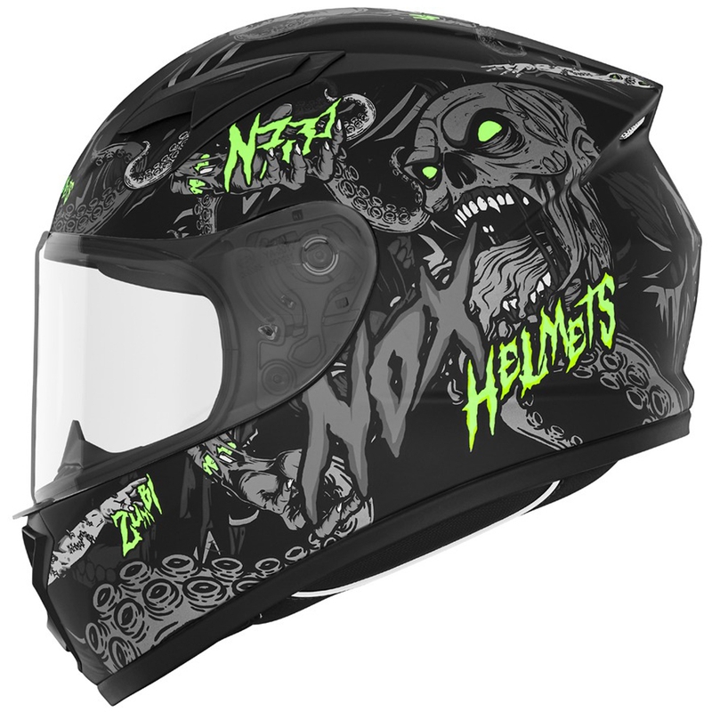 Kinder integraal motorhelm NOX N731 ZUMBI mat zwart-groen