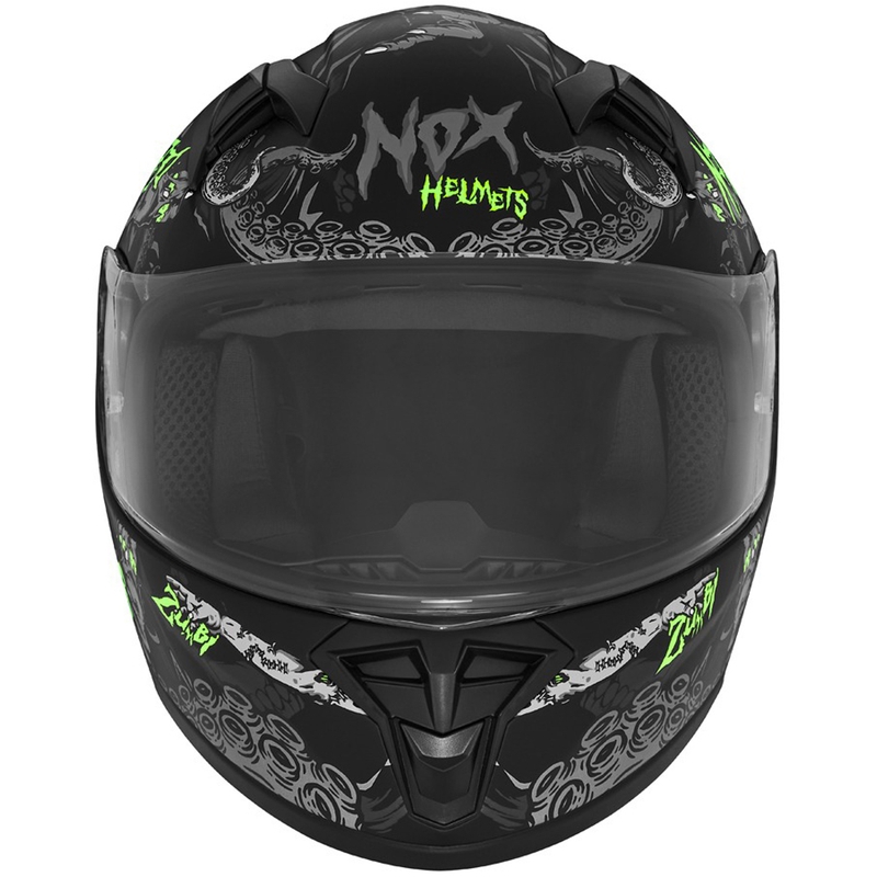Kinder integraal motorhelm NOX N731 ZUMBI mat zwart-groen