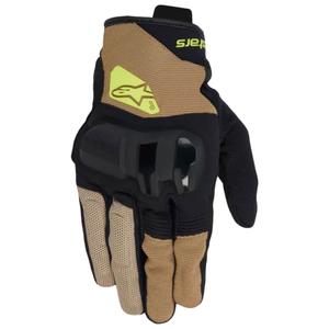 Alpinestars Chrome V2 Motorhandschoenen Donker Khaki-Zwart-Geel