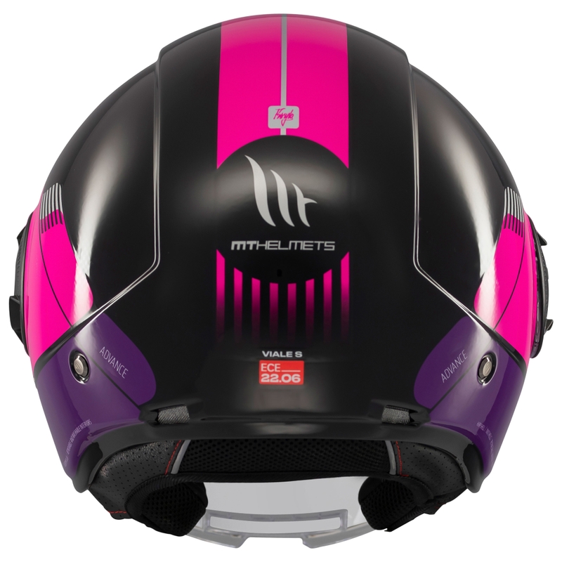 Open face motorhelm MT Viale SV S Advance zwart-roze