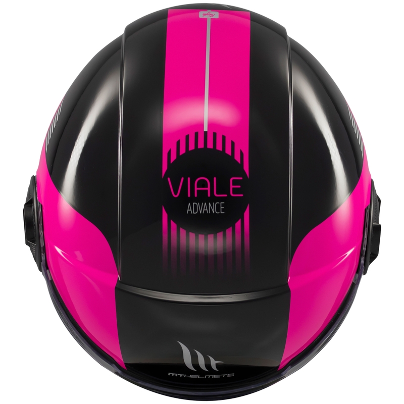 Open face motorhelm MT Viale SV S Advance zwart-roze