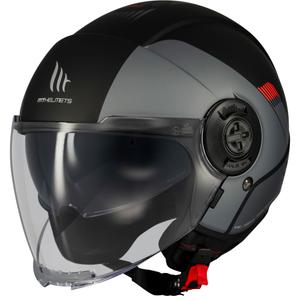 Open face motorhelm MT Viale SV S Advance mat zwart-grijs