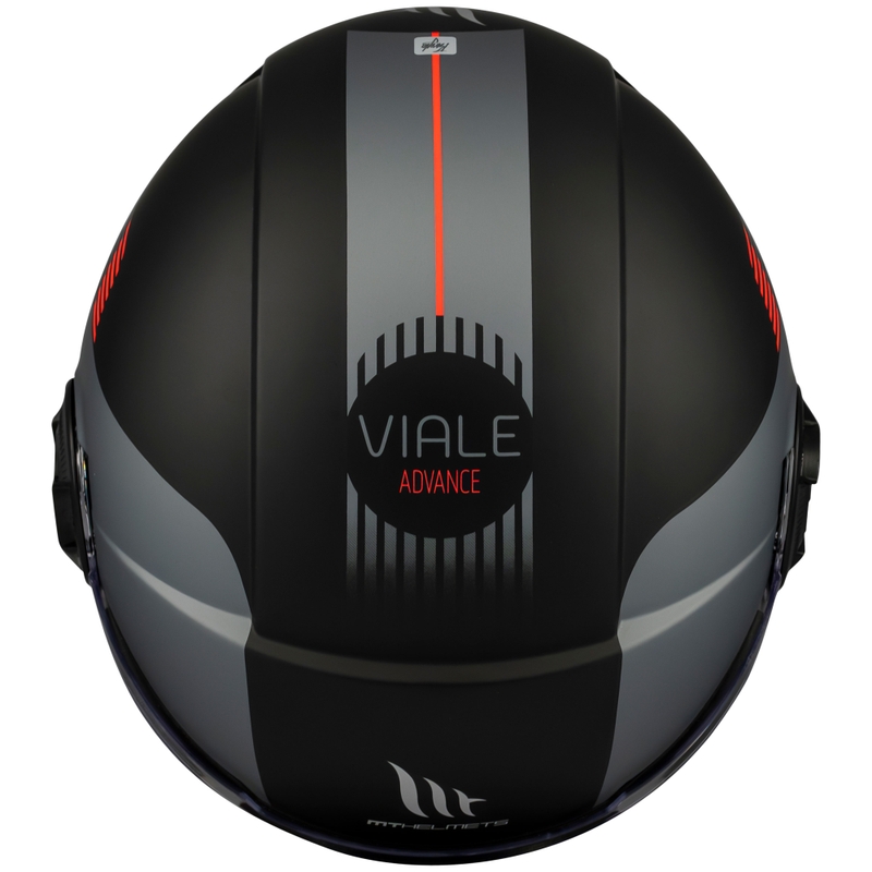 Open face motorhelm MT Viale SV S Advance mat zwart-grijs