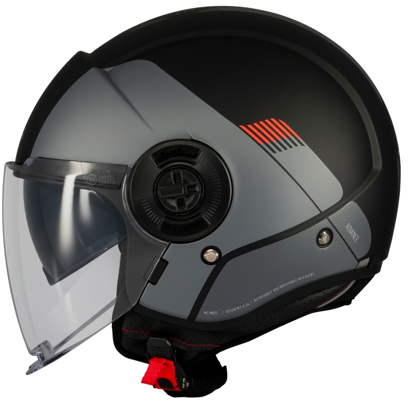 Open face motorhelm MT Viale SV S Advance mat zwart-grijs