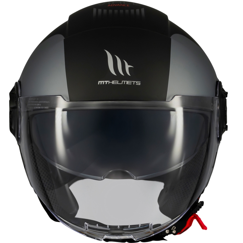 Open face motorhelm MT Viale SV S Advance mat zwart-grijs