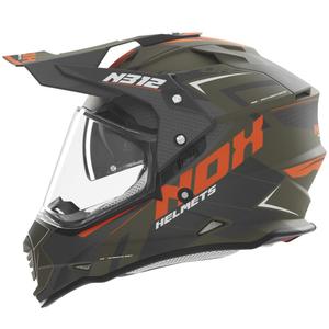 Enduro motorhelm NOX N312 Vapor mat khaki-oranje