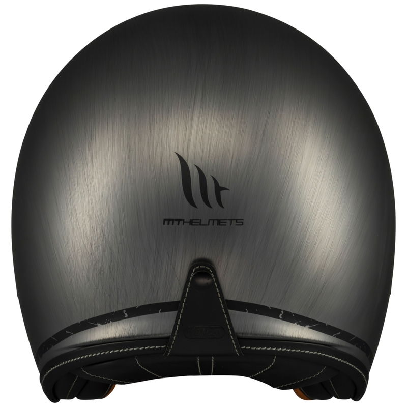 Open face motorhelm MT Le Mans 2 SV Scratched Chrome mat grijs