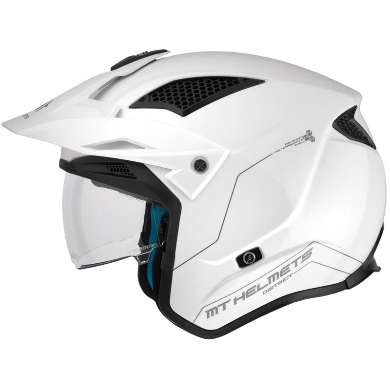 Open face trial motorhelm MT District SV Solid wit