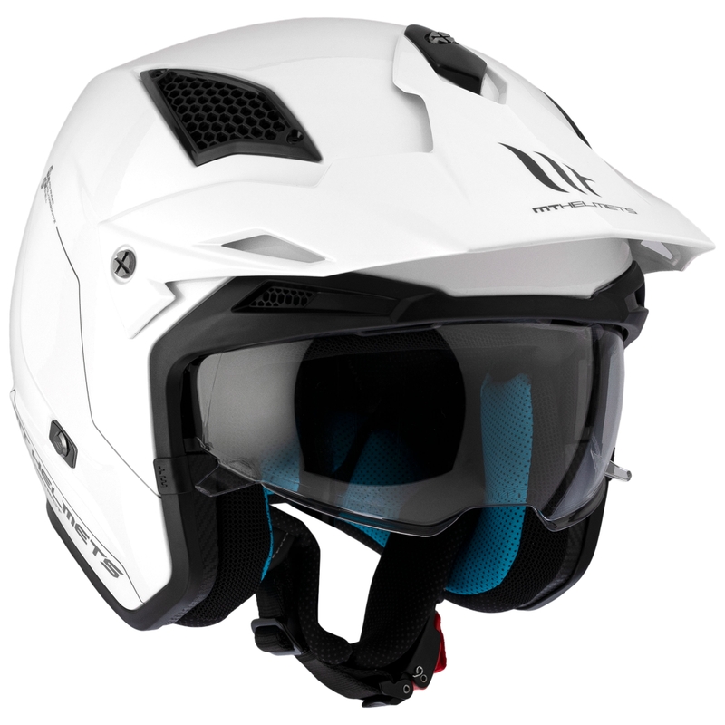 Open face trial motorhelm MT District SV Solid wit