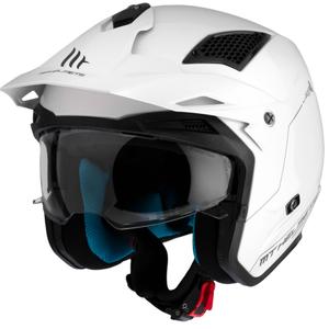Open face trial motorhelm MT District SV Solid wit