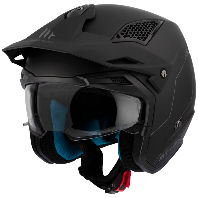 MT District SV Solid Open Face Trial Motorhelm Mat Zwart