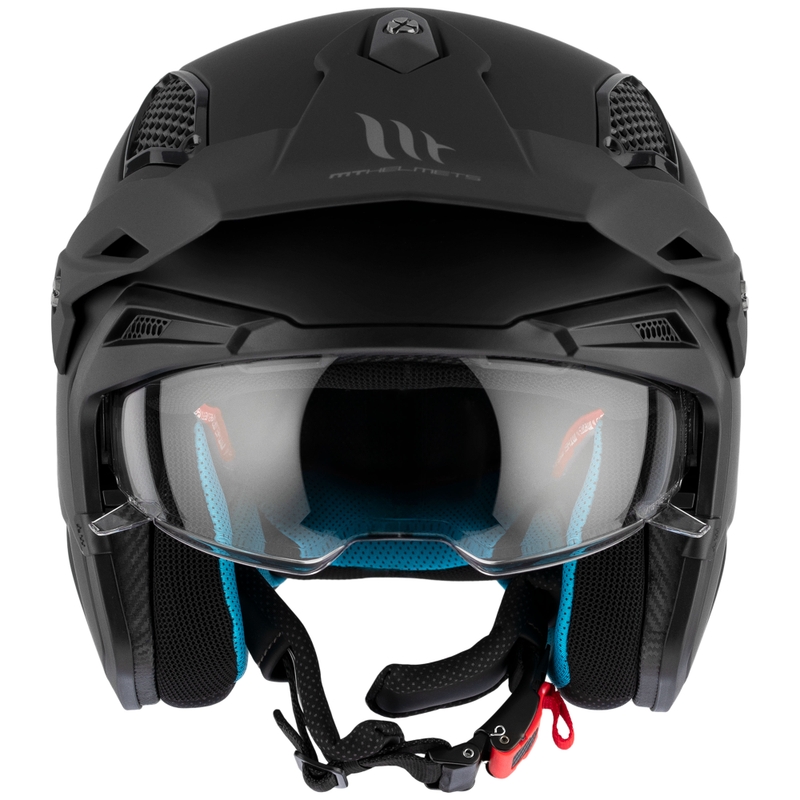 MT District SV Solid Open Face Trial Motorhelm Mat Zwart