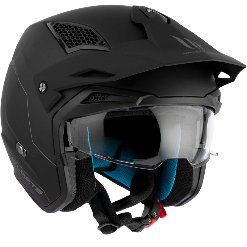 MT District SV Solid Open Face Trial Motorhelm Mat Zwart