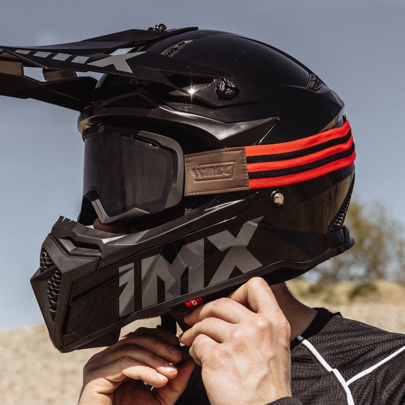 Motorcrossbril iMX Endurance Roestzwart-rood met gerookt plexiglas