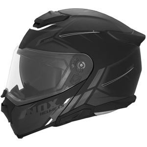 Flip-up motorhelm NOX N967 Synchro mat zwart-wit