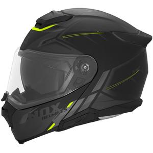 Flip-up motorhelm NOX N967 Synchro mat zwart-fluo geel