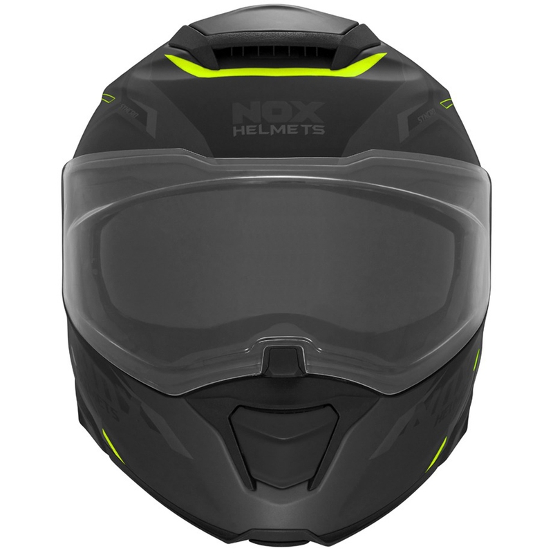 Opklapbare motorhelm NOX N967 Synchro matzwart-fluorgeel