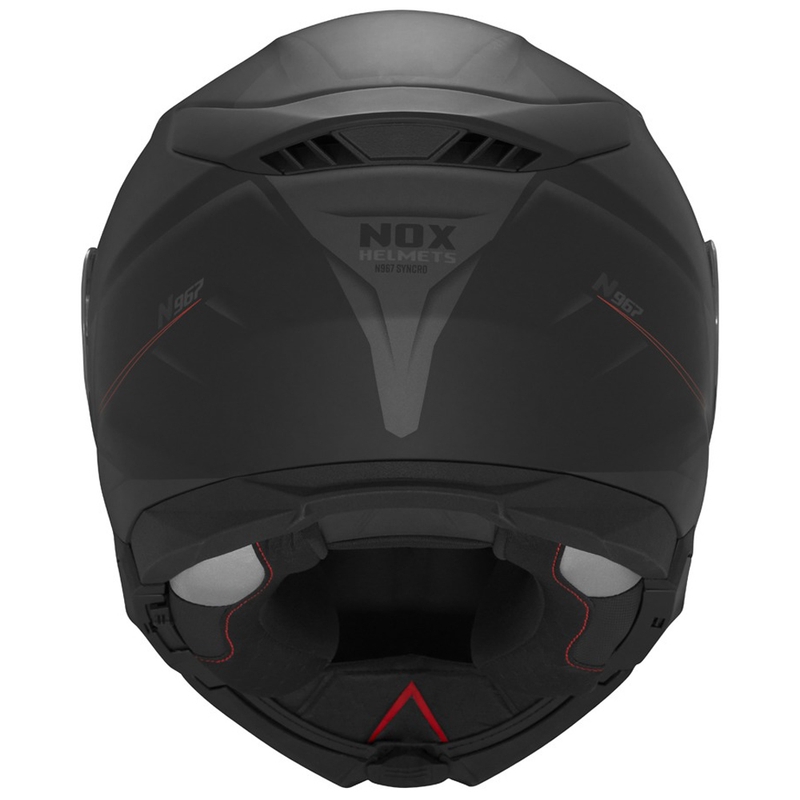 Opklapbare motorhelm NOX N967 Synchro matzwart-rood