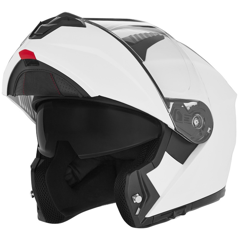 Flip-up motorhelm NOX N968 parelwit